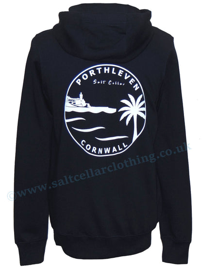 Men's Porthleven Cornwall printed hooded sweatshirt in navy