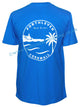 Salt Cellar Mens Porthleven, Cornwall Print T-Shirt Blue