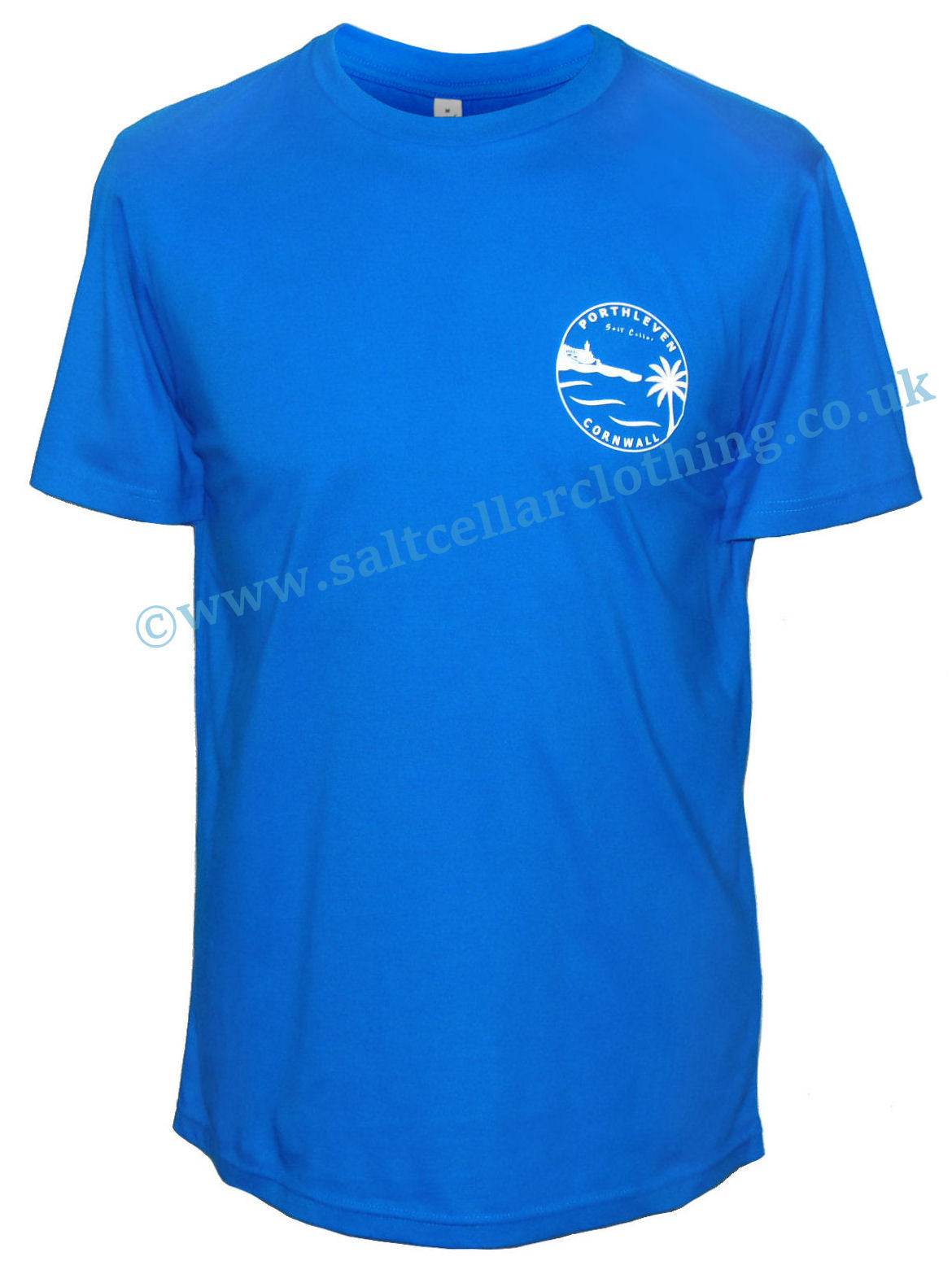 Men's blue Porthleven Cornwall print t-shirt