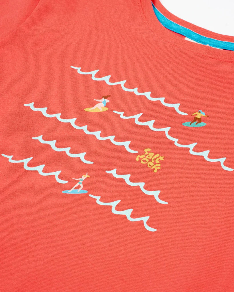 Saltrock Kids 'Surf Sisters Wave' Printed Tee - Pink