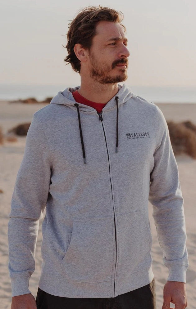 Saltrock Mens 'Sea View' Zip Hoodie - Grey