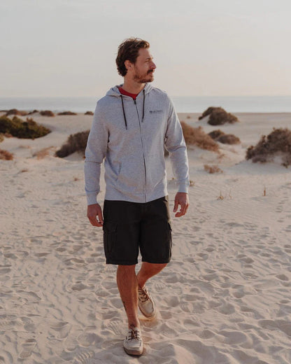 Saltrock Mens 'Sea View' Zip Hoodie - Grey
