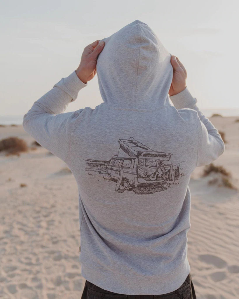 Saltrock Mens 'Sea View' Zip Hoodie - Grey