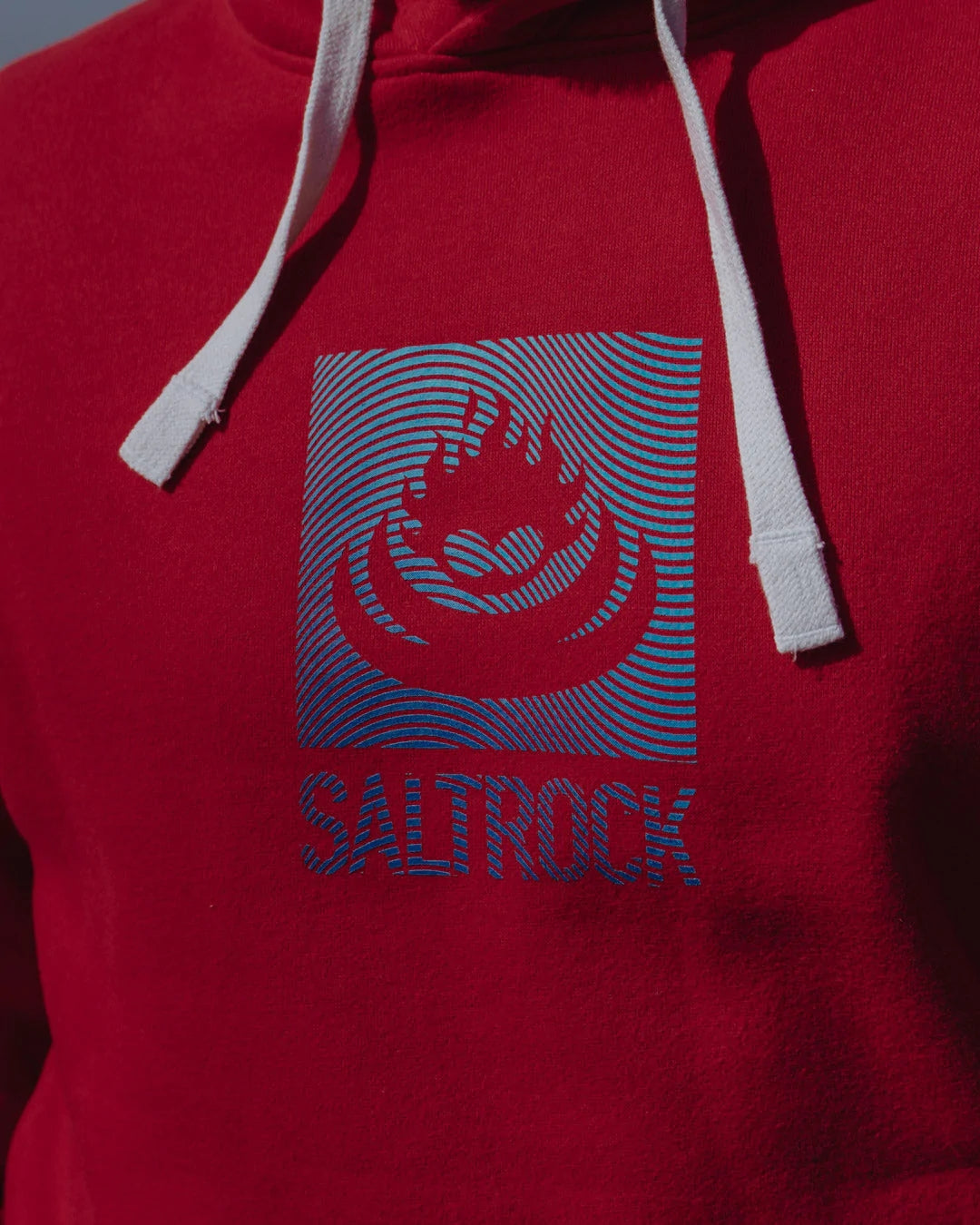 Saltrock Mens 'Shockwave Flame' Recycled Pop Hoodie - Red