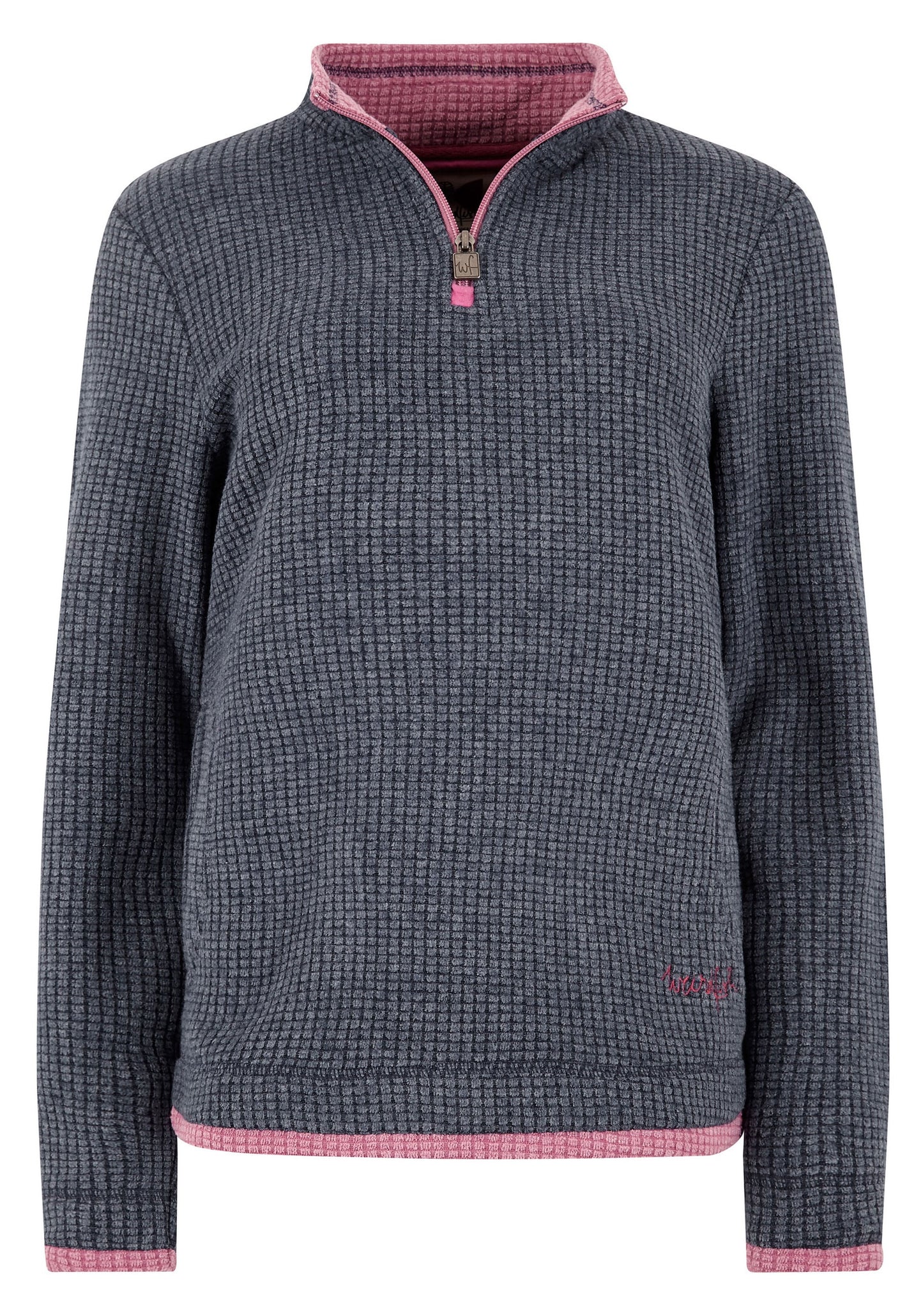 Weird Fish Womens 'Beyonce' 1/4 Zip Grid Fleece - Navy