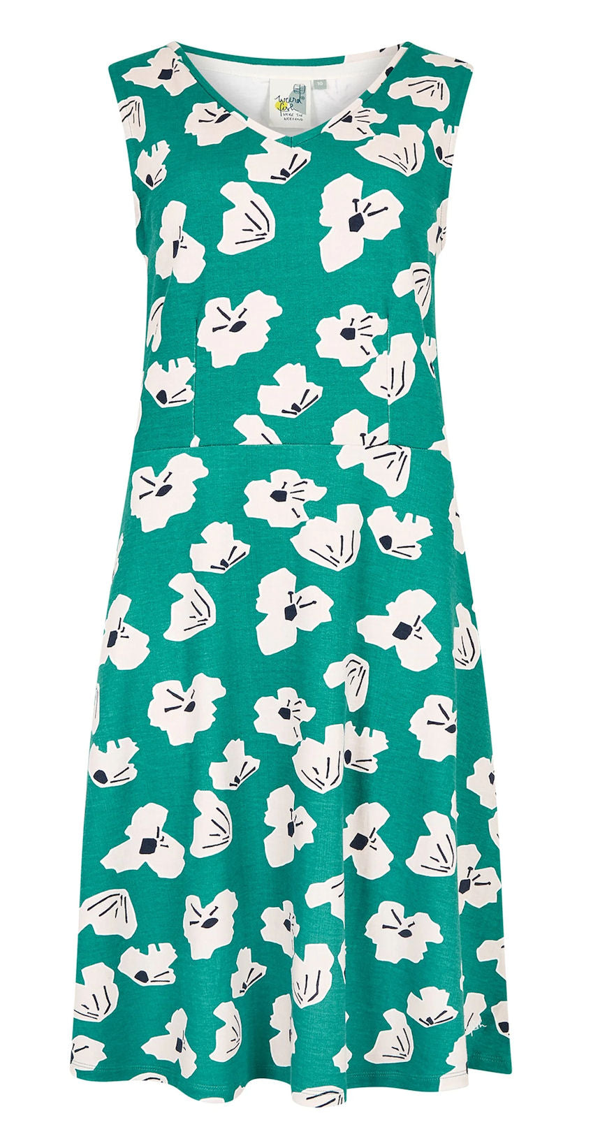 Weird Fish Womens 'Paisley' Printed Jersey Dress - Deep Teal
