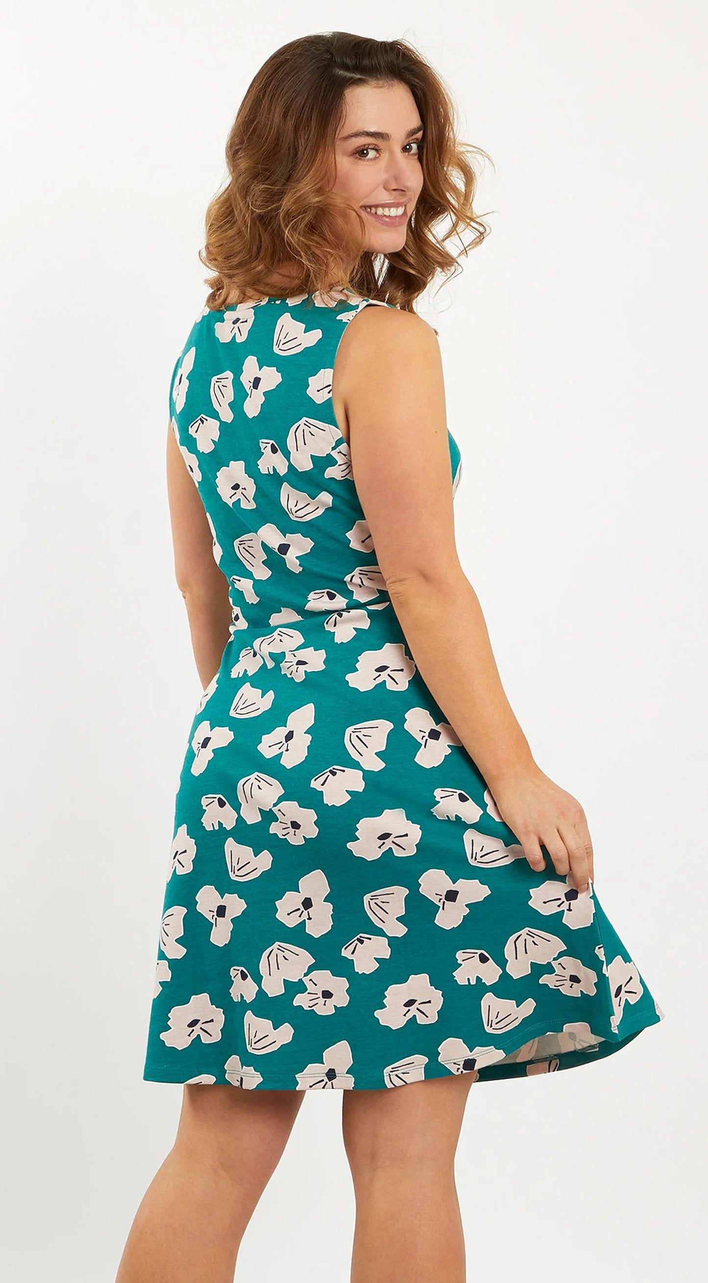 Weird Fish Womens 'Paisley' Printed Jersey Dress - Deep Teal