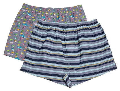 Weird Fish Mens 'Harley' 2 Pack Boxer Shorts - Frost Grey