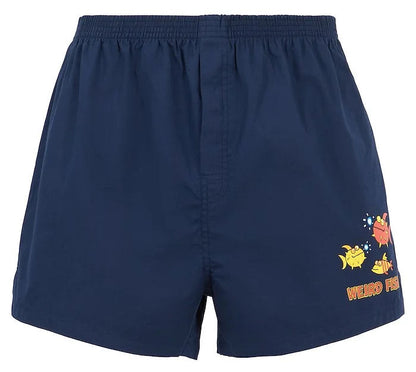 Weird Fish Mens 'Harley' 2 Pack Boxer Shorts - Navy