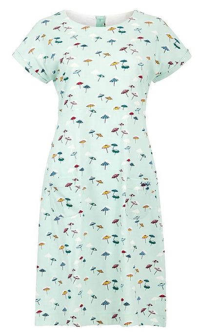 Weird Fish Womens 'Tallahassee' Umbrella Print Dress - Seafoam
