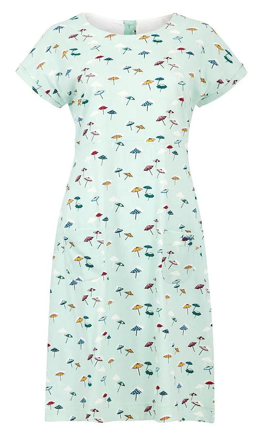 Weird Fish Womens 'Tallahassee' Umbrella Print Dress - Seafoam