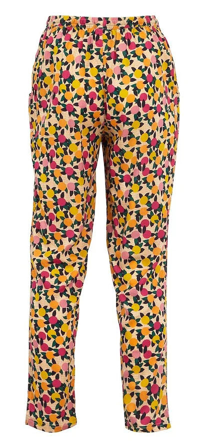 Weird Fish Womens 'Tinto' Printed Viscose Trousers - Apricot