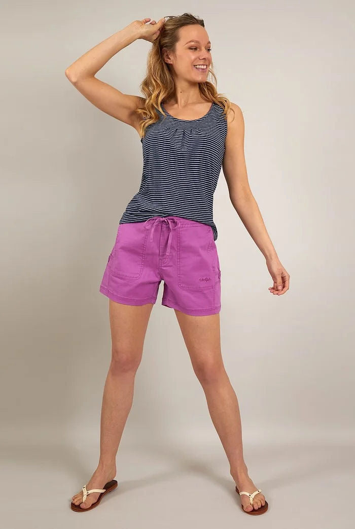 Weird Fish Womens 'Willoughby' Cotton Shorts - Mulberry