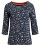 Weird Fish Womens Pinto Acorn Print Tee Dark Navy