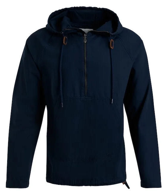 Weird Fish Mens 'Hogarth' Washed Canvas Popover Jacket - Navy