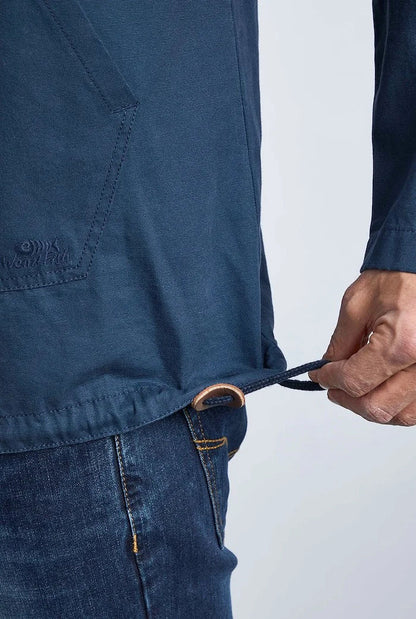 Weird Fish Mens 'Hogarth' Washed Canvas Popover Jacket - Navy