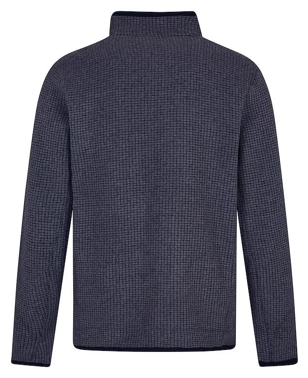 Weird Fish Mens 'Rossten' Full Zip Grid Fleece - Washed Black