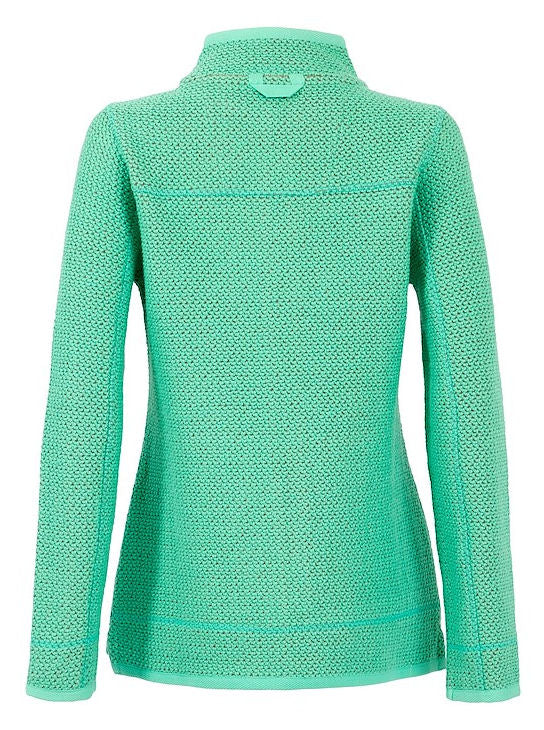 Women's knitted macaroni Sontee jacket in Soft Green from Weird Fish.