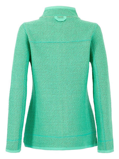 Women's knitted macaroni Sontee jacket in Soft Green from Weird Fish.