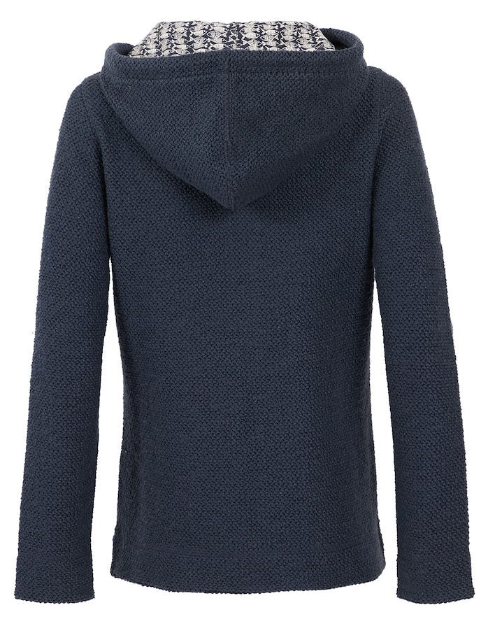 Weird Fish Womens 'Weylin' Full Zip Macaroni Hoodie - Navy