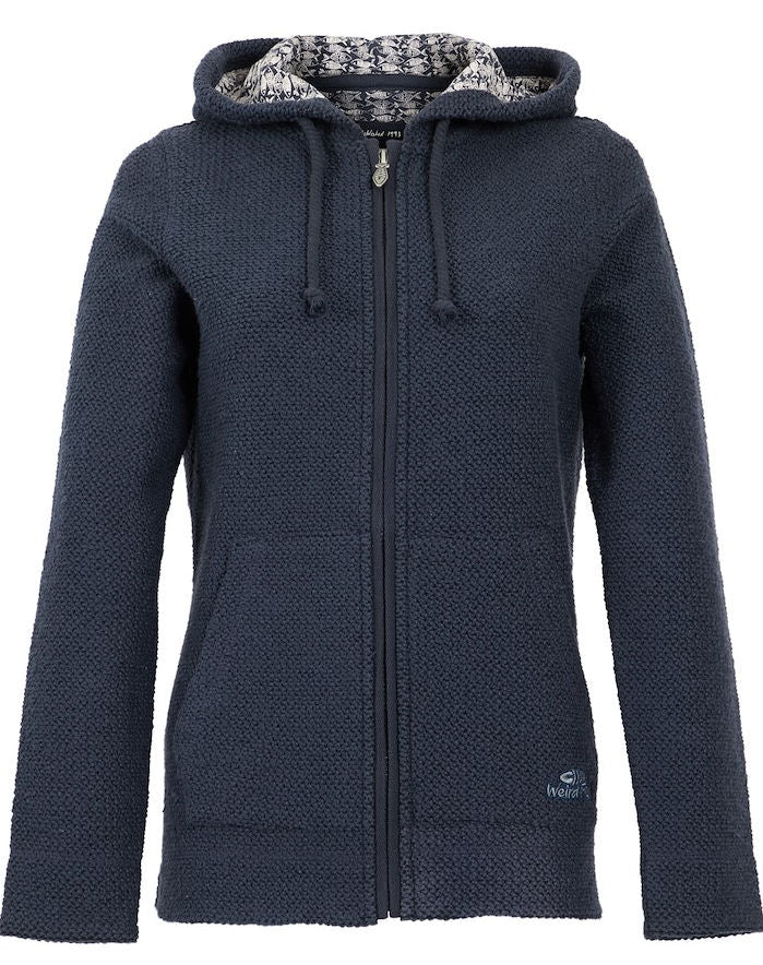 Weird Fish Womens 'Weylin' Full Zip Macaroni Hoodie - Navy