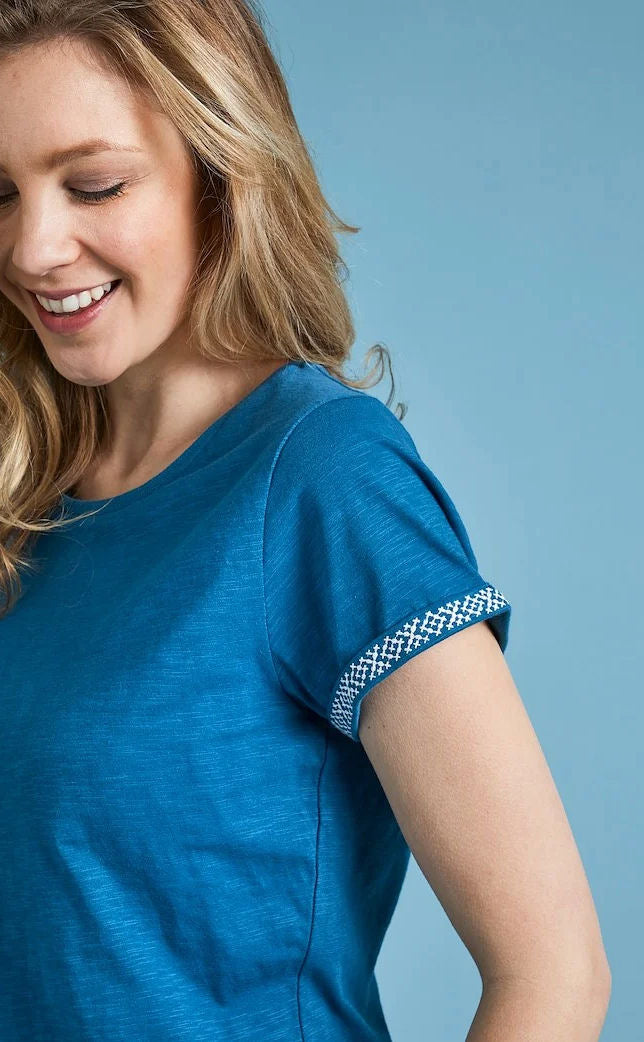 Weird Fish Womens 'Trinity' Outfitter Tee - Majolica Blue