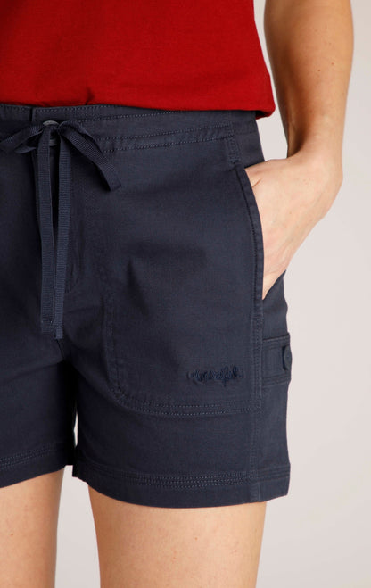 Weird Fish Womens Willoughby Cotton Shorts - Navy