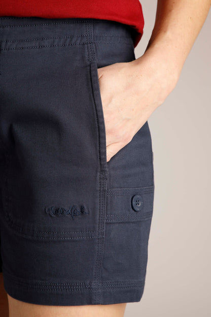 Weird Fish Womens Willoughby Cotton Shorts - Navy