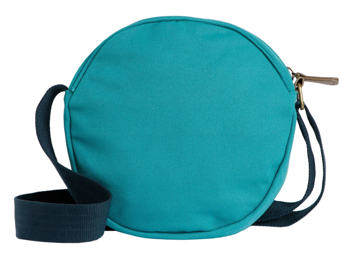 Weird Fish Stanton Washed Canvas Circular Cross Body Bag Ivy Salt Cellar Clothing