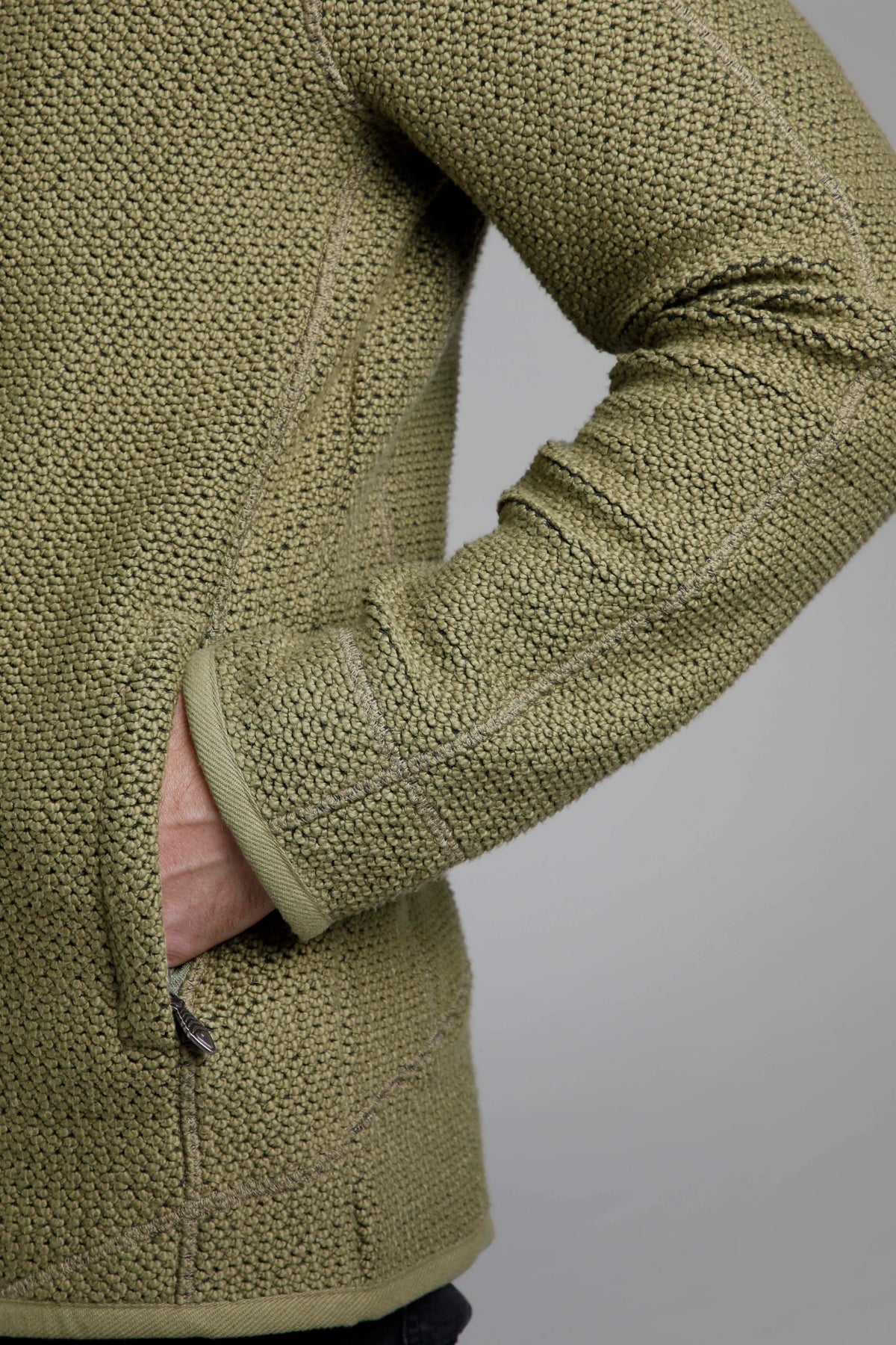 Weird Fish Mens 'Transom' Full Zip Macaroni Jacket - Olive Green