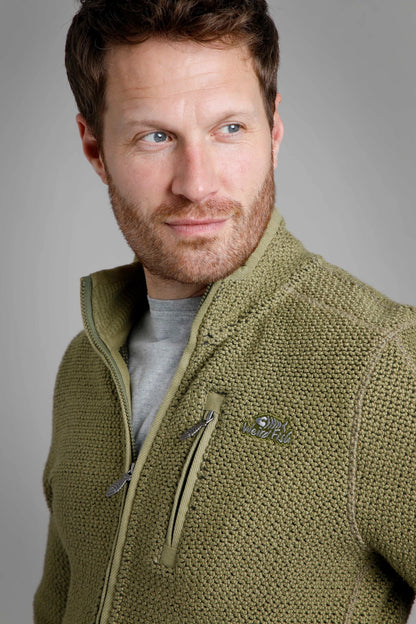 Weird Fish Mens 'Transom' Full Zip Macaroni Jacket - Olive Green