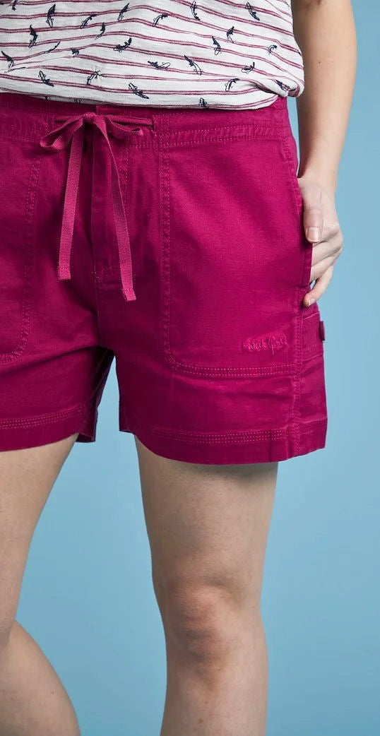 Weird Fish Womens 'Willoughby' Cotton Shorts - Boysenberry