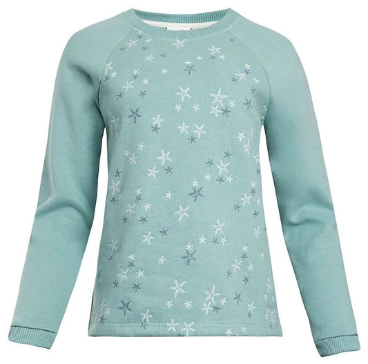 Weird Fish Womens 'Angra' Crew Neck Sweatshirt - Faded Jade