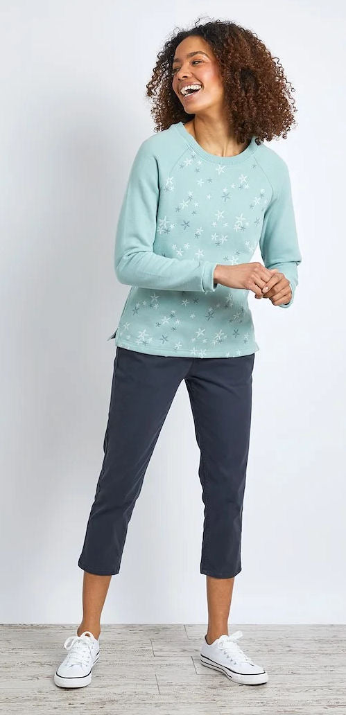 Weird Fish Womens 'Angra' Crew Neck Sweatshirt - Faded Jade