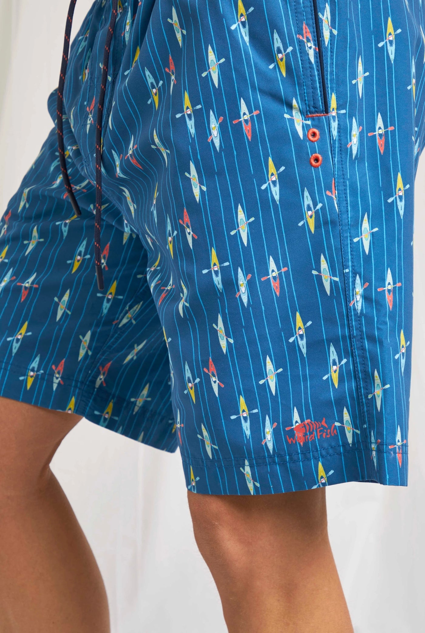 Weird Fish Mens 'Marina' Printed Board Shorts - Dark Blue