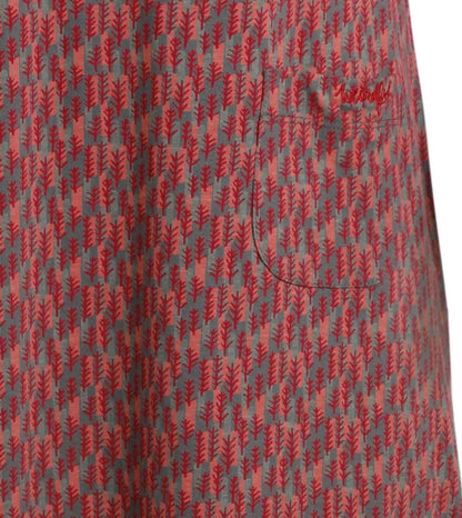 Weird Fish women's long sleeve, roundneck Delray dress in Rouge Red with tree print.