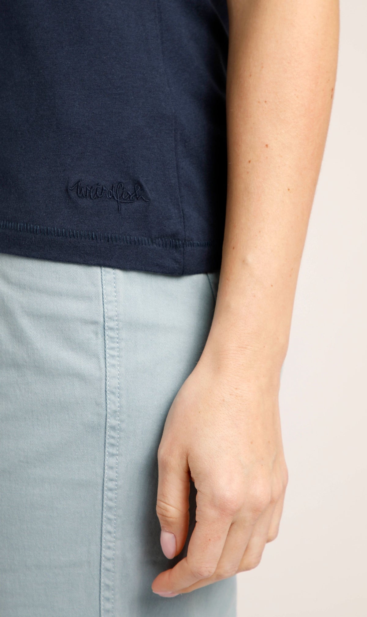 Weird Fish women's plain Calle vest from Weird Fish with embroidered logo.