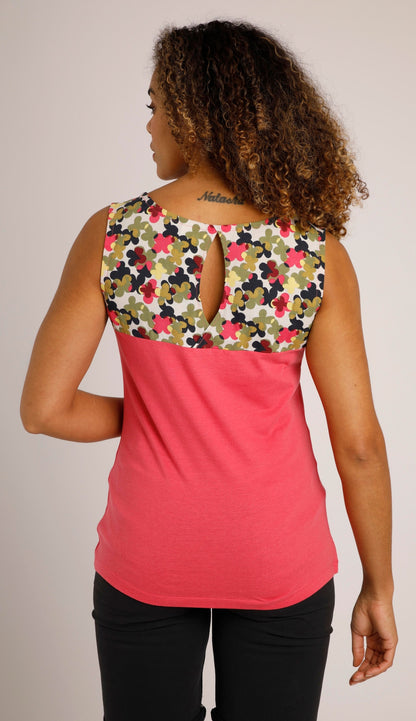 Weird Fish Womens 'Tisha' Floral Back Vest - Berry