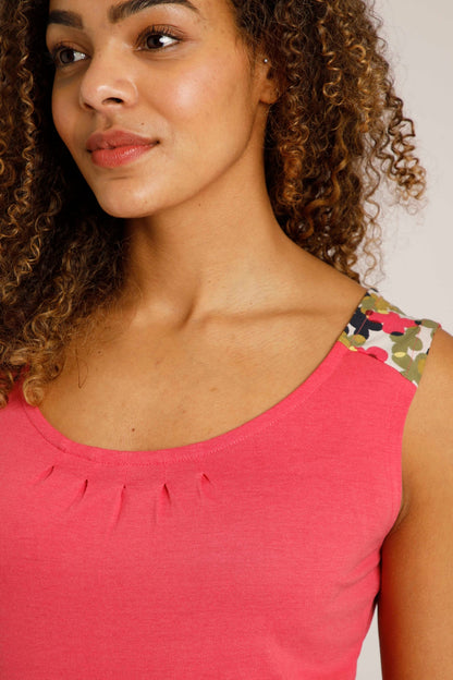 Weird Fish Womens 'Tisha' Floral Back Vest - Berry