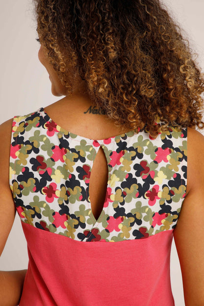 Weird Fish Womens 'Tisha' Floral Back Vest - Berry