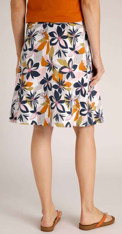 Weird Fish Womens 'Malmo' Floral Print Jersey Skirt - White