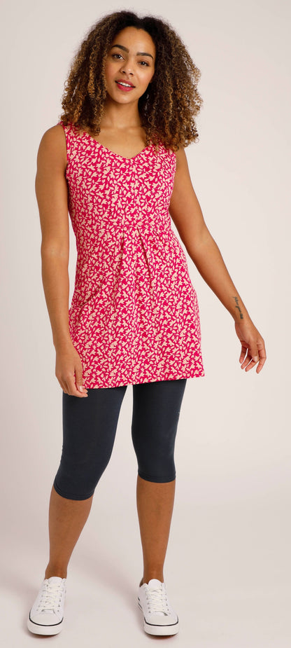 Weird Fish Womens 'Indus' Printed Jersey Tunic - Berry