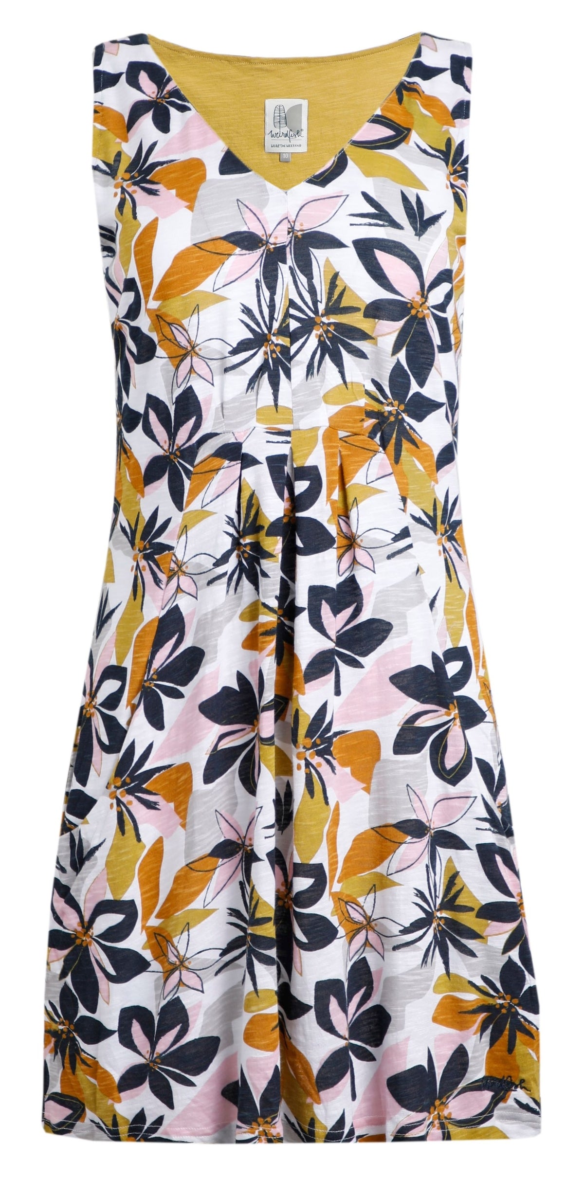 Weird Fish Womens 'Indus' Printed Jersey Tunic - White