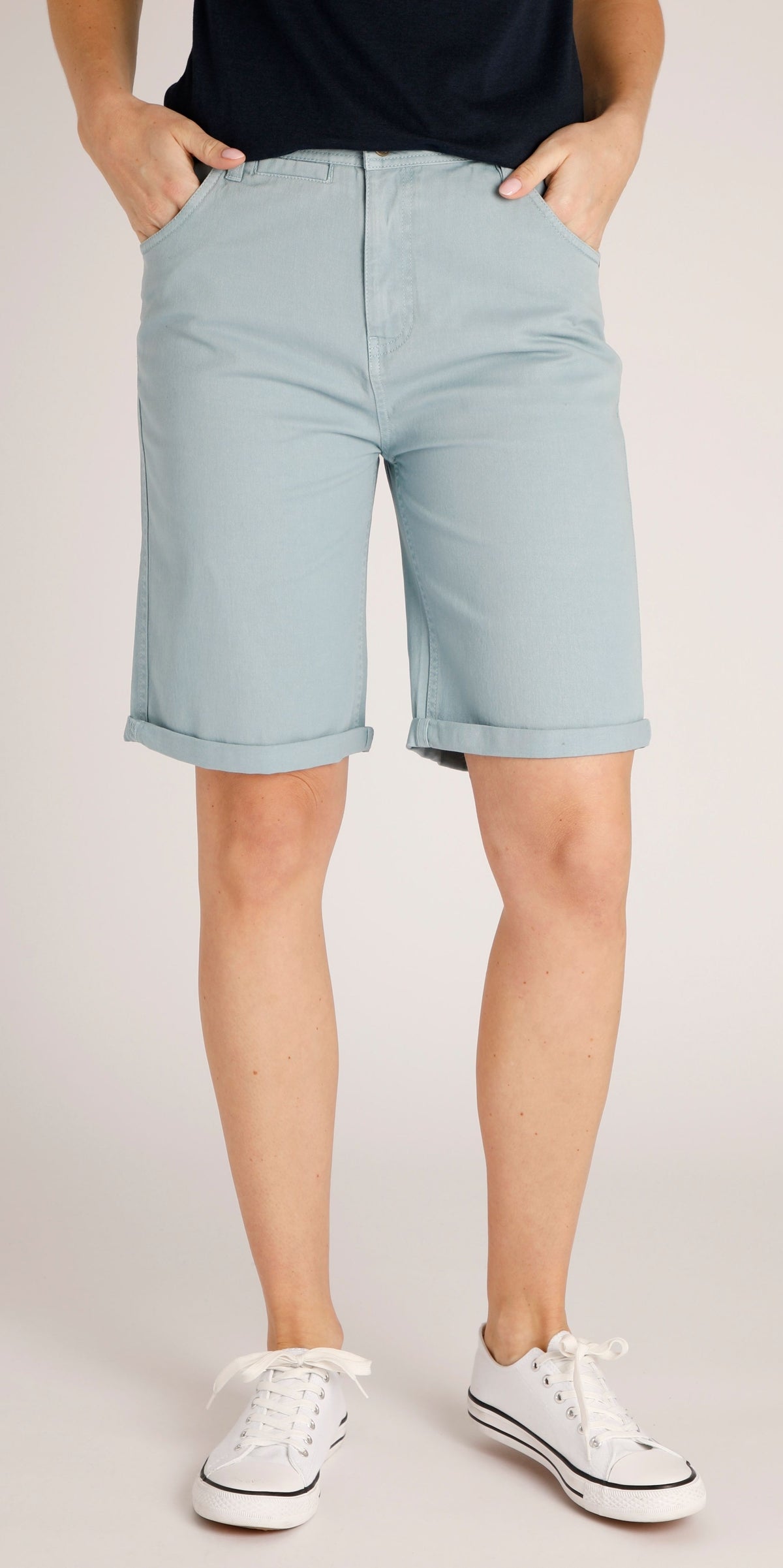 Weird Fish Womens 'Carmen' Stretch Shorts - Faded Denim