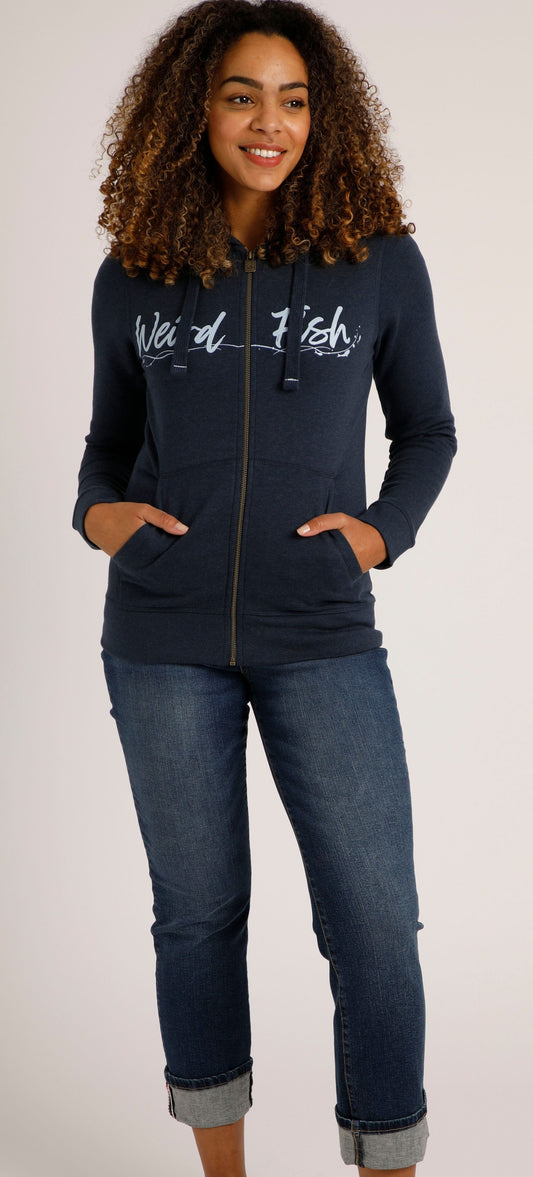 Weird Fish Womens 'Emiko' Full Zip Hoodie - Navy