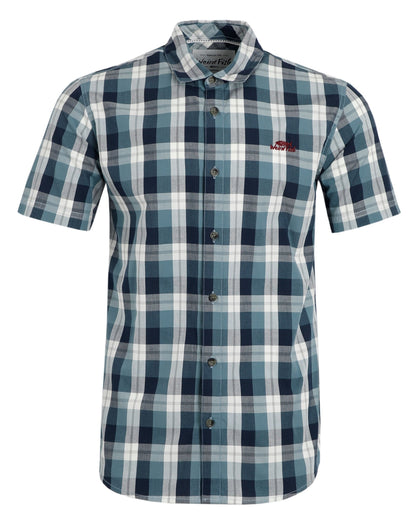 Weird Fish Mens 'Judd' Short Sleeve Check Shirt - Dusty Blue