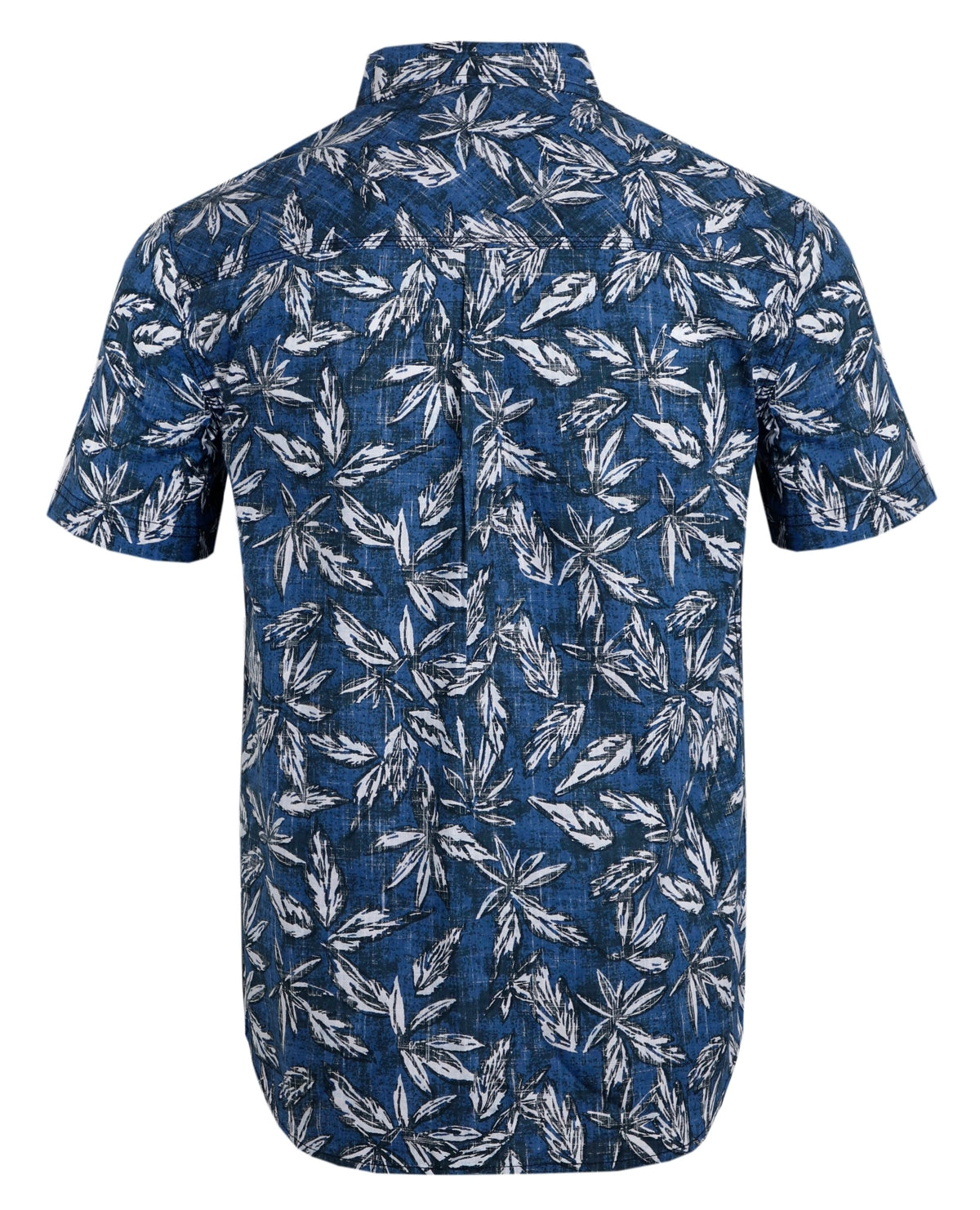 Weird Fish Faraway Organic Short Sleeve Printed Shirt Ensign Blue