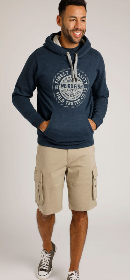 Weird Fish Mens 'Bathhurst' Pop Over Hoodie - Navy