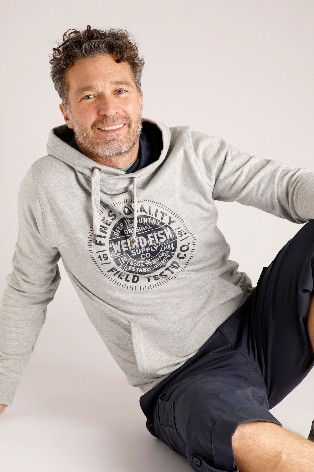 Weird Fish Mens 'Bathhurst' Pop Over Hoodie - Grey