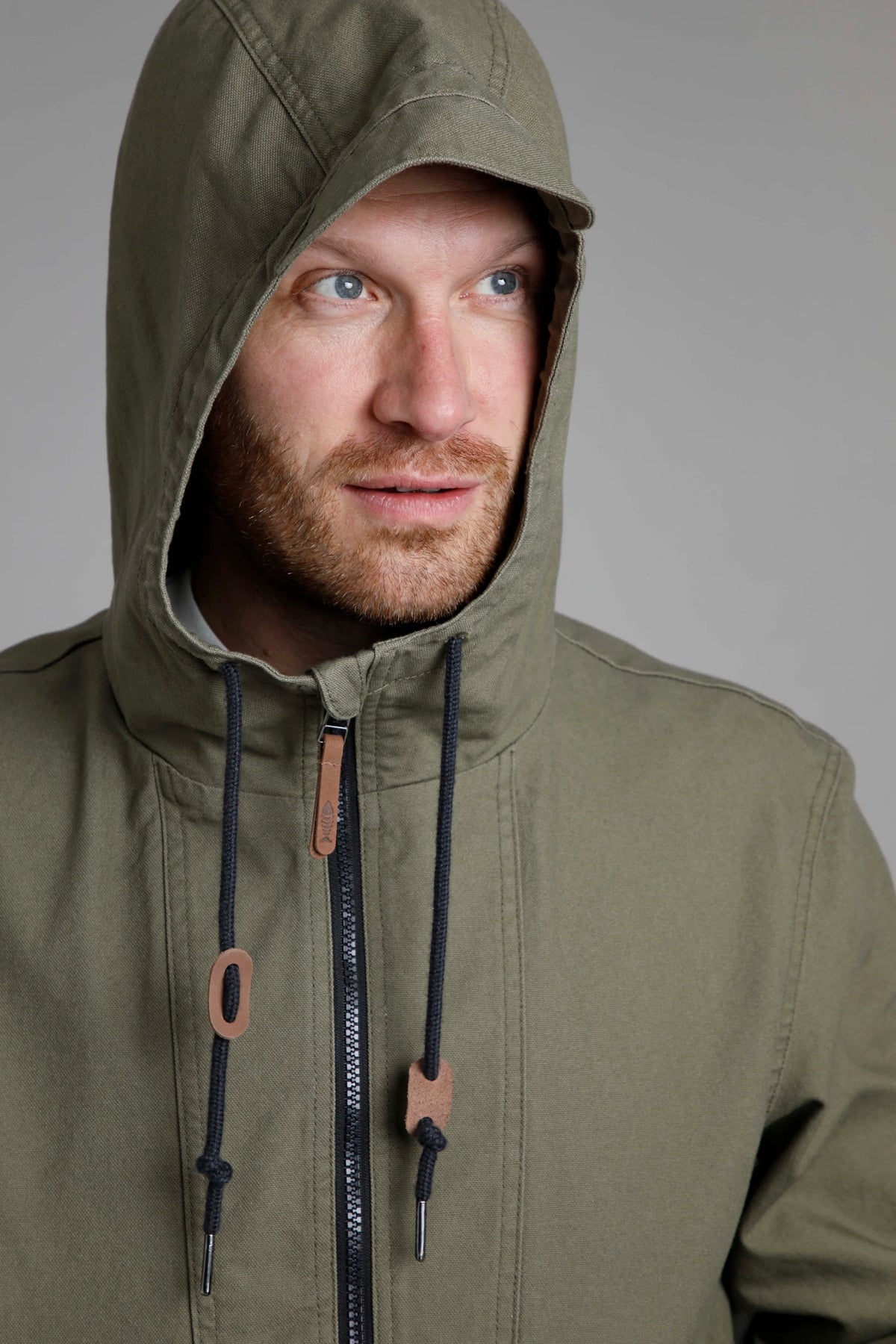 Weird Fish Mens 'Arno' Canvas Popover Jacket - Khaki